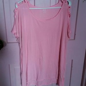 Gap Fit pink cage shoulder active top